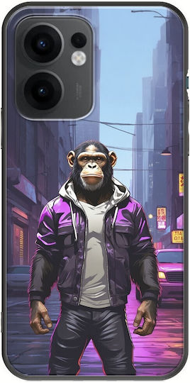 Street Animals Chimpanzee Oppo Reno 13 F 5G Black TPU Black Silicone