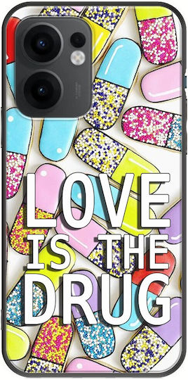 Love Is Drug Oppo Reno 13 F 5G Black TPU Black Silicone