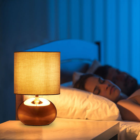 Relaxdays Υφασμάτινο Πορτατίφ για Ντουί E14 με Γκρι Καπέλο και Βάση Relaxdays Υφασμάτινο Πορτατίφ για Ντουί E14 με Γκρι Καπέλο και Βάση