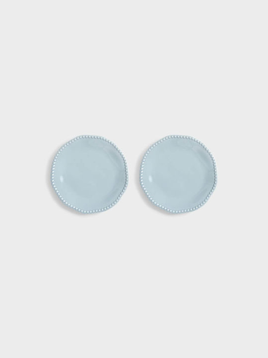 &Klevering Plate Shallow made of Porcelain Blue with Diameter 27cm 2pcs