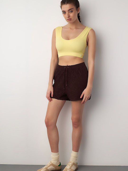 Damen Crop Top mit Trägern Yellow
