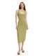 Summer Midi Knitted Dress Avo Green