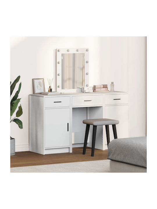 Wooden Makeup Dressing Table White with Mirror ...