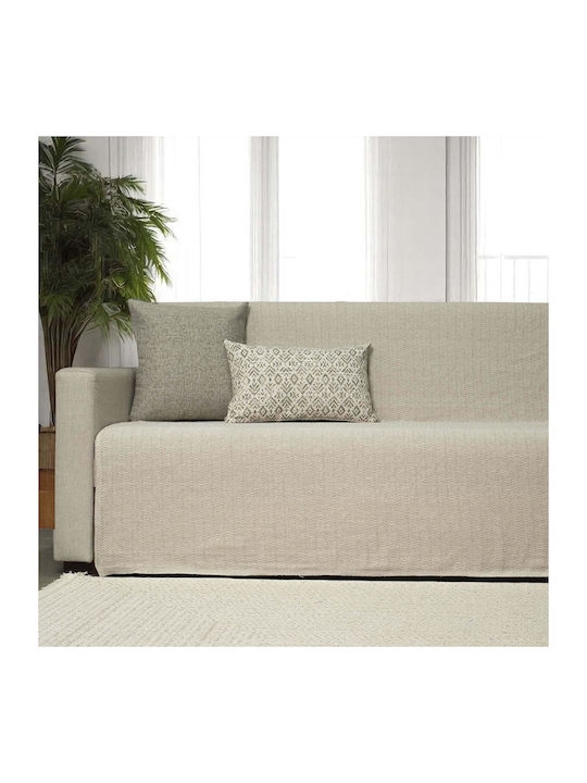 Cotone Ριχτάρι Τριθέσιου Καναπέ 200x300εκ. Μπεζ Ανοιχτό 555300