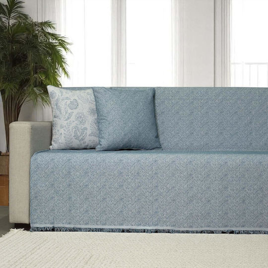 Cotone Castelo Ριχτάρι Τριθέσιου Καναπέ 170x300εκ. Πετρόλ