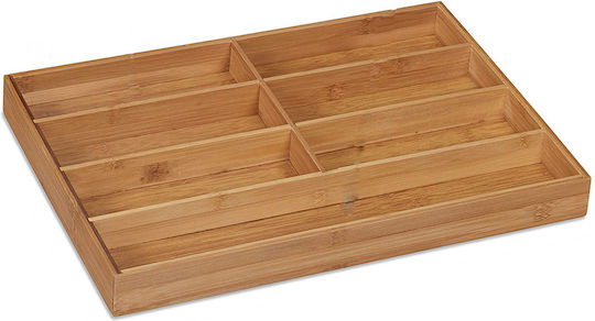 Relaxdays Поставка За Прибори За Чекмедже Дървена 44.5x30.5см Бежова