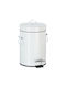 Relaxdays Waste Bin Waste Metallic with Pedal White 3lt 1pcs