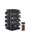 Relaxdays Inox Tabletop Rotating Spice Rack Black