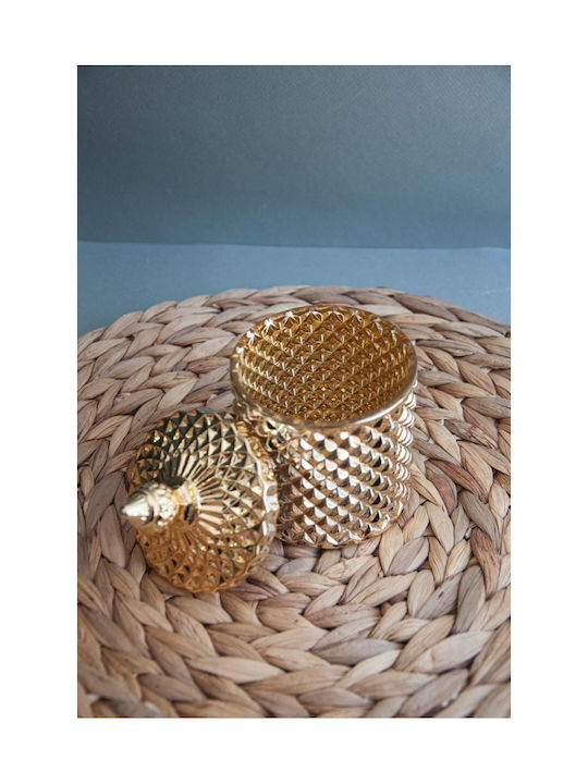 Φοντανιέρα Glas mit Deckel 8.5x14cm Gold