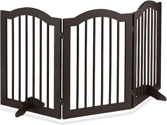 Relaxdays Pliabil Ușă de siguranță din Plastic în Culoare Maro 154x70cm 1buc