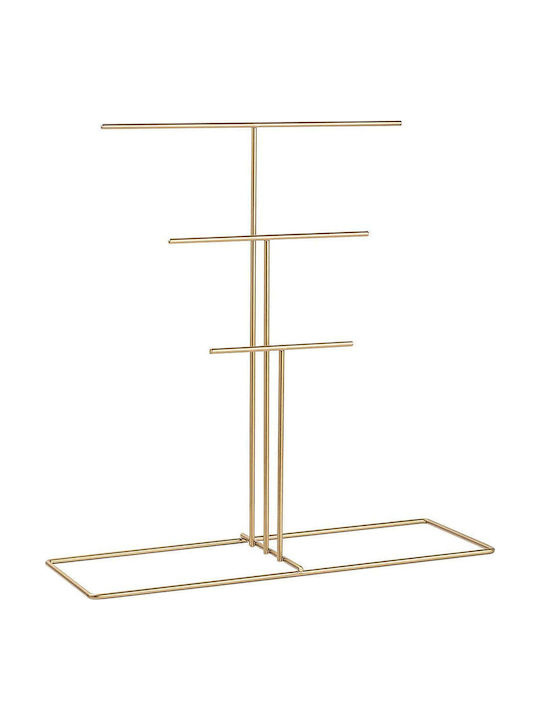 Aberto Design Σταντ Κοσμημάτων Μεταλλικό Χρυσό 40x15x41cm
