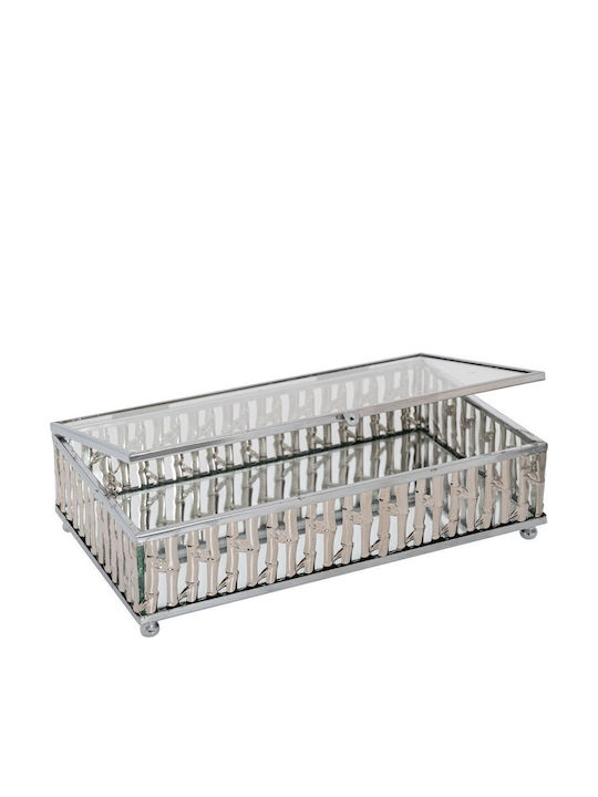 Iliadis Metallic Silver Jewellery Box 21x13x5cm