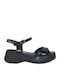 Women's Leather Platform Shoes Black