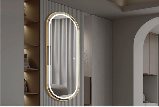 Wall Oval Bathroom Mirror Led 60x160cm White