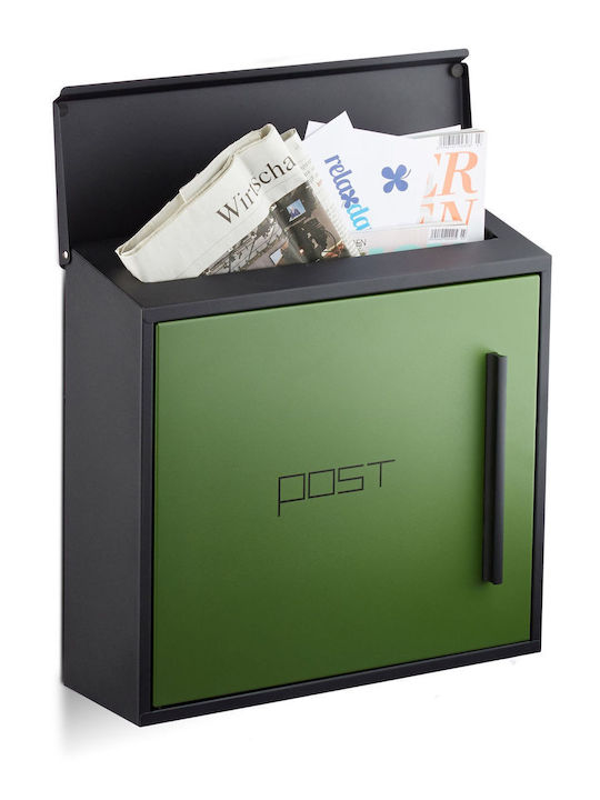 Relaxdays Cutie Poștală pentru Exterior Metalic în Culoarea Verde 33x35cm