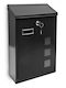 Relaxdays Cutie Poștală pentru Exterior Metalic în Culoarea Negru 40x25x10cm