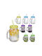 Relaxdays Set de pahare Cocteiluri / pentru apa din Sticlă cu pai 400ml 8buc