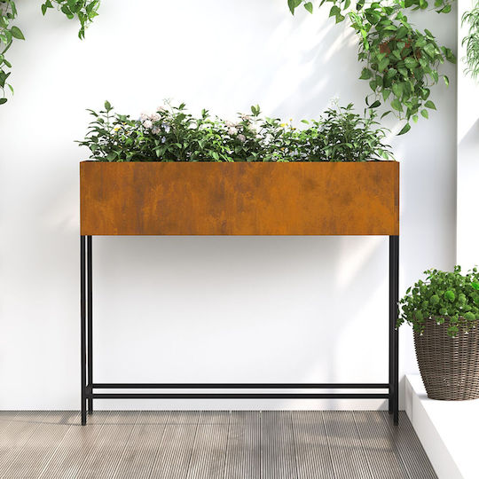 vidaXL Γλάστρα Μεταλλική Brown 100x26x82εκ.