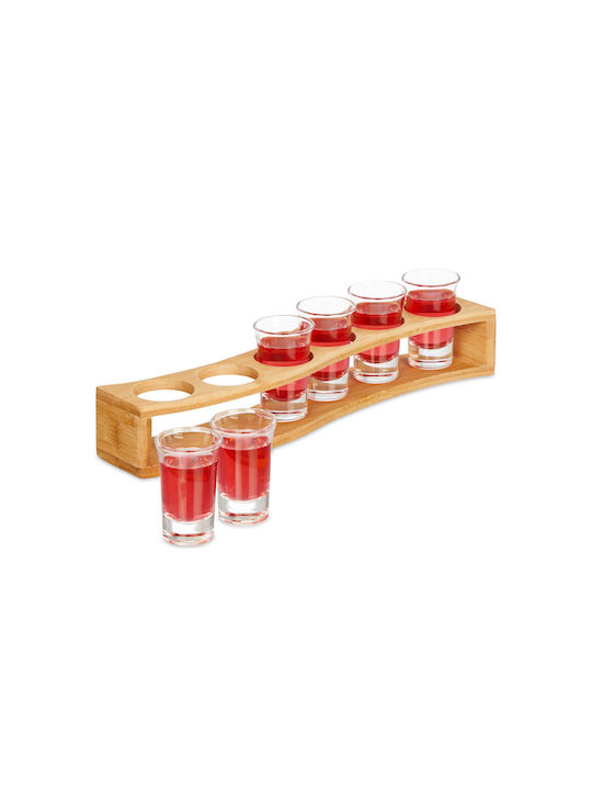 Relaxdays Pahar de shot din Bambus în Culoarea Bej