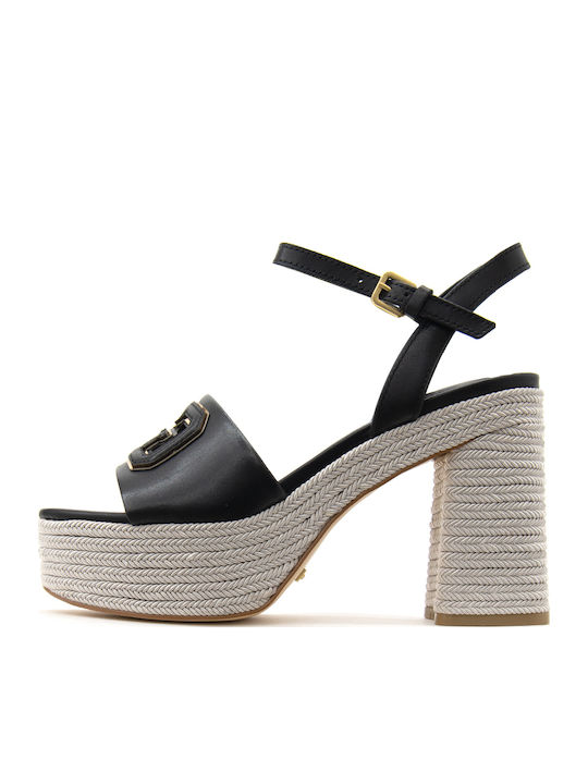Guess Din piele Sandale Negre