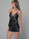 Milena by Paris Καλοκαιρινό Babydoll Μαύρο