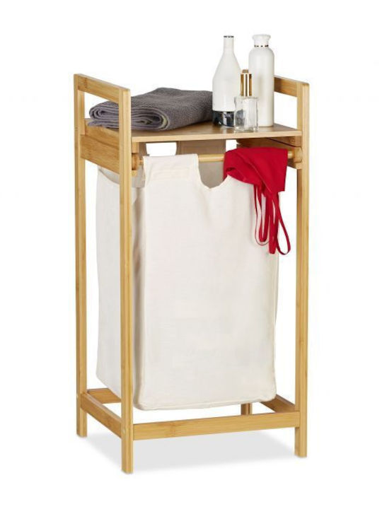Relaxdays Καλάθι Απλύτων Bamboo 73x37x33cm Λευκό