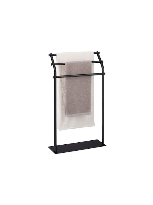 Relaxdays Raft de haine de Baie Simplu ​19x19cm Inox Negru