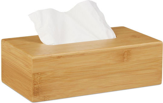 Relaxdays Wooden Napkin Holder Beige 8.5x27.5x15.5cm