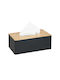 Relaxdays Wooden Napkin Holder Black 10x26x14cm 10034289
