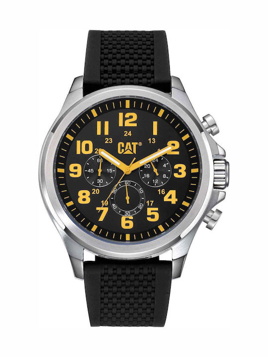 CAT Operator Men's Watch Chronograph Battery with Black Rubber Strap