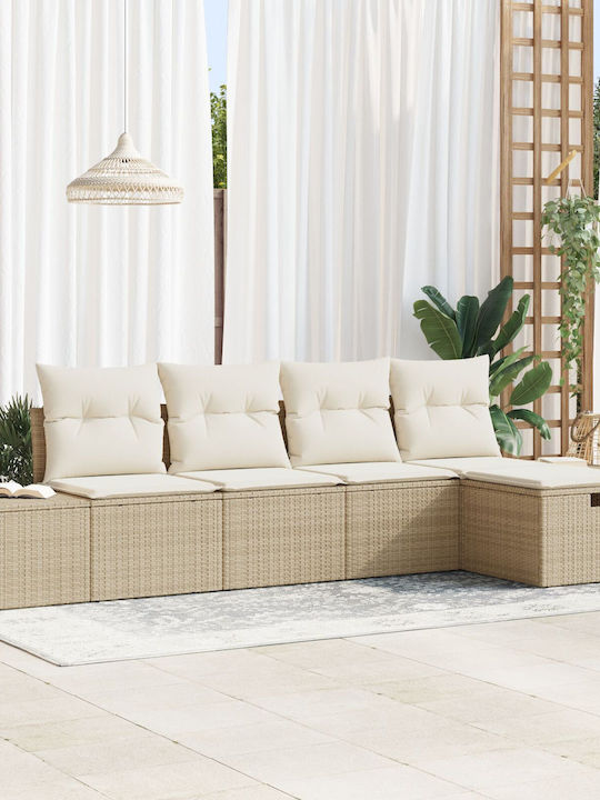 Γωνιακός Καναπές Εξωτερικού Χώρου Rattan με Μαξ...