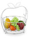 Relaxdays Fruit Bowl Metallic Silver 28.5x28x23cm
