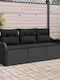 Tree-Seater Sofa Outdoor Rattan with Pillows 55x62x69cm