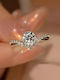 Ring with Zircon made of Silver Gold Plated