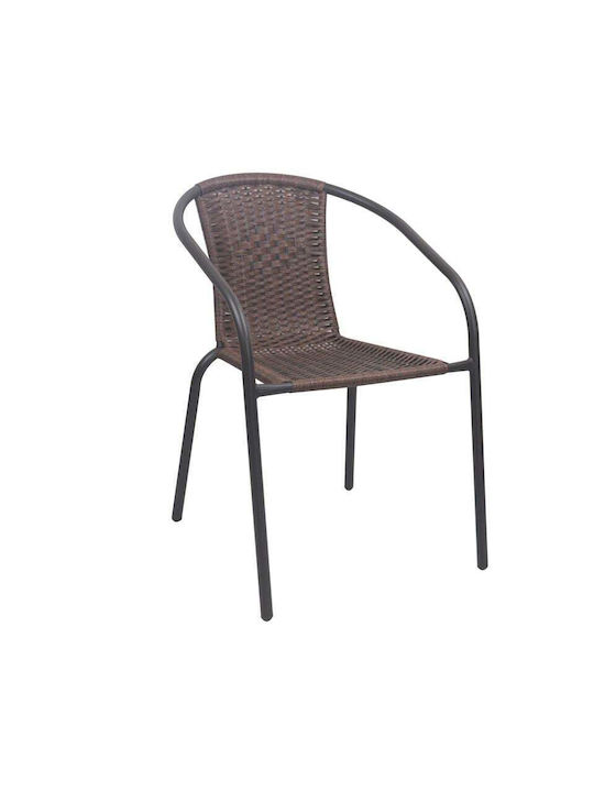 Метален Градински Стол Baleno Кафяв Wicker Brow...