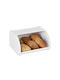 Relaxdays Cutie de pâine Metalic Albă 26x21x13.5cm