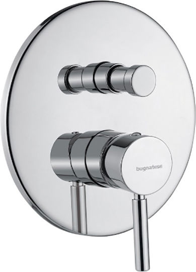 Interflex Μίκτης Μπαταρίας Εντοιχισμού για Ντουζιέρα Ασημί