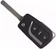 Foldable Car Key Shell with Blade with 3 Buttons for Toyota