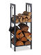 Relaxdays Inox Raft Depozitare lemne 100x40x30cm Gri