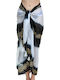 Miandmi Women's Beach Pareo – Gold Meander Black Scarf