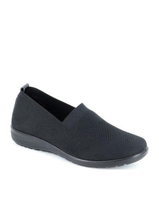 Leather Women's Moccasins in Black Color