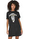 Life Summer Mini T-Shirt Dress Rebelle Black