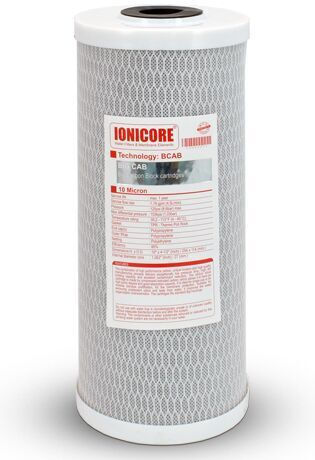 Ionicore Ανταλλακτικό Φίλτρο Νερού Άνω και Κάτω Πάγκου από Ενεργό Άνθρακα 10" 10 μm