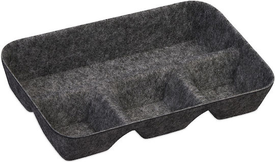 Desk Drawer Organizer Anthracite Made of Textile Material 5.5 x 29.5 x 19 cm