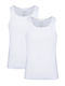 Men's Undershirts Sleeveless White 2Pack