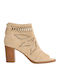 Leder Stiefeletten Damen Beige