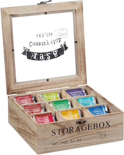 Relaxdays Hölzernes Aufbewahrungsbox mit Deckel Beige 9x24x25cm 1Stück