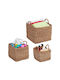 Relaxdays Plastic Cutie de Depozitare cu Capac Maro 3buc