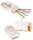 RJ45 Emtex UTP Cat 5e Passthrough Connectors 100 Pcs