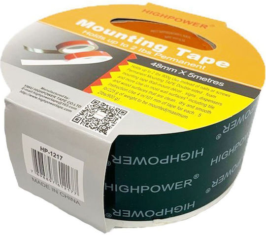 Highpower Selbstklebend Schaumstoff Doppelseitiges Klebeband Schwarz 48mmx5m 1Stück